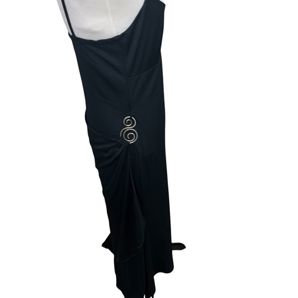 Algo Women's Size 8 Sheath Dress Spaghetti Straps Draped Swirled Accessory - Picture 5 of 8